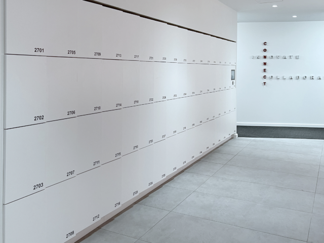 White Smart Locker Wall