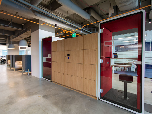 Smart Lockers Integrated with Phone Booths