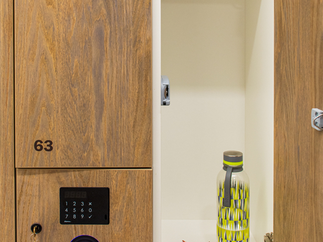 Woodgrain — Inside a Smart Locker with Hanging Hooks