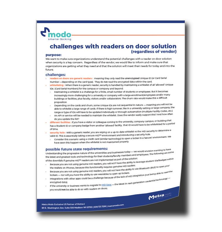 RFID Readers on Doors Challenges