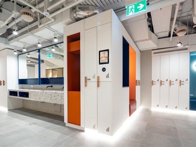 Modern and Colorful locker room design