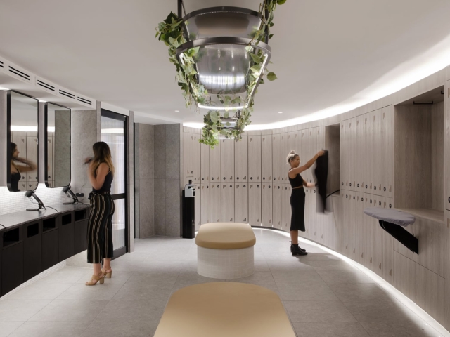 Modern Locker Room with Biometric Access