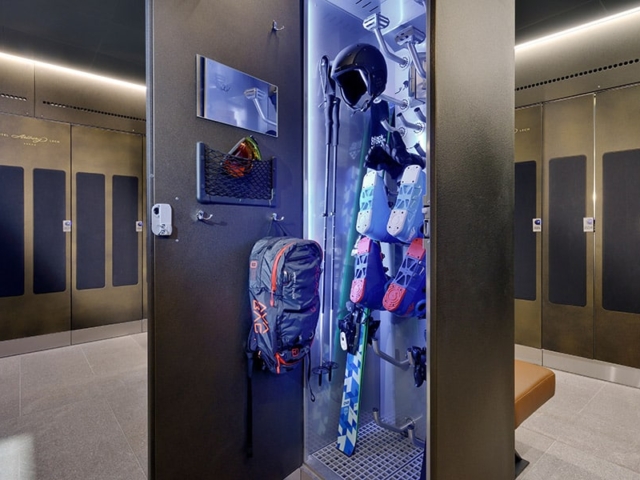Inside a ski locker