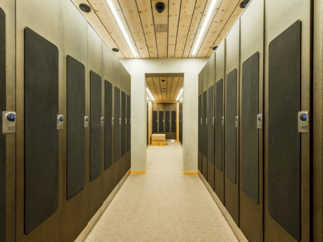 Modern and Sleek Ski Locker Design