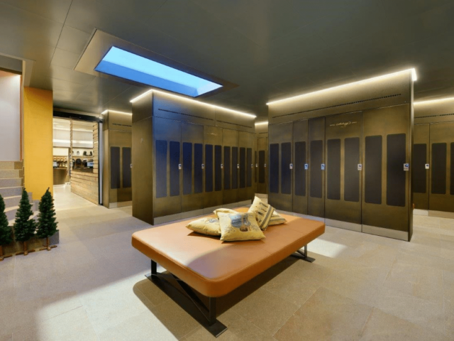 Sleek design ski lockers