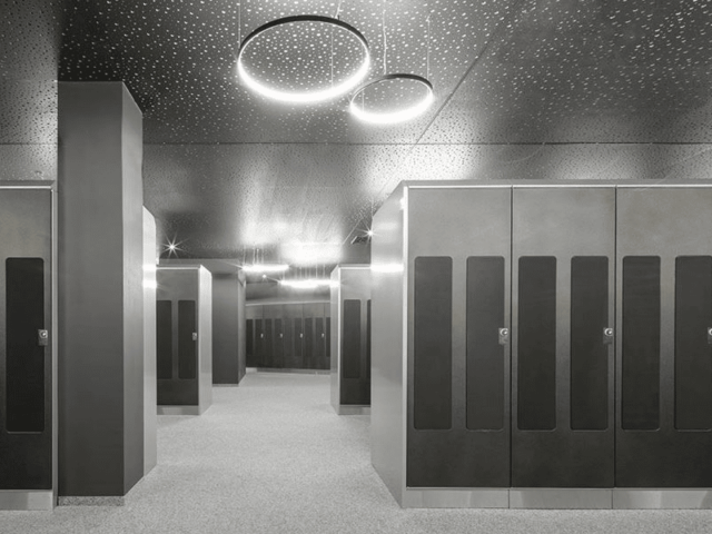 Modern and Sleek Grey Ski lockers
